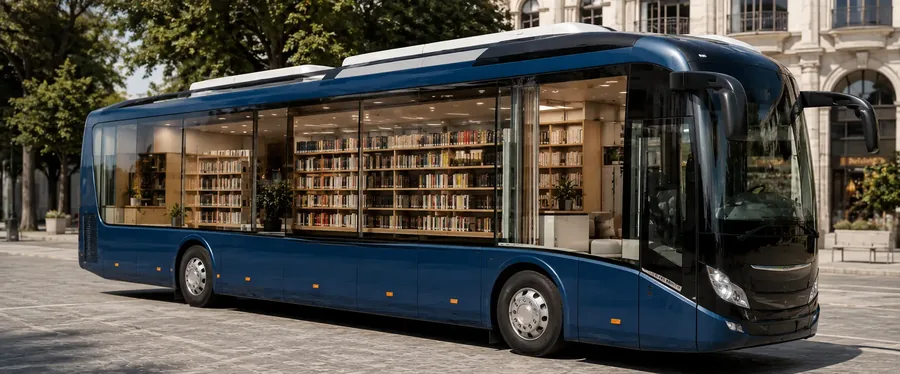 Bibliobús con sistema RFID para autopréstamo — Serdoc