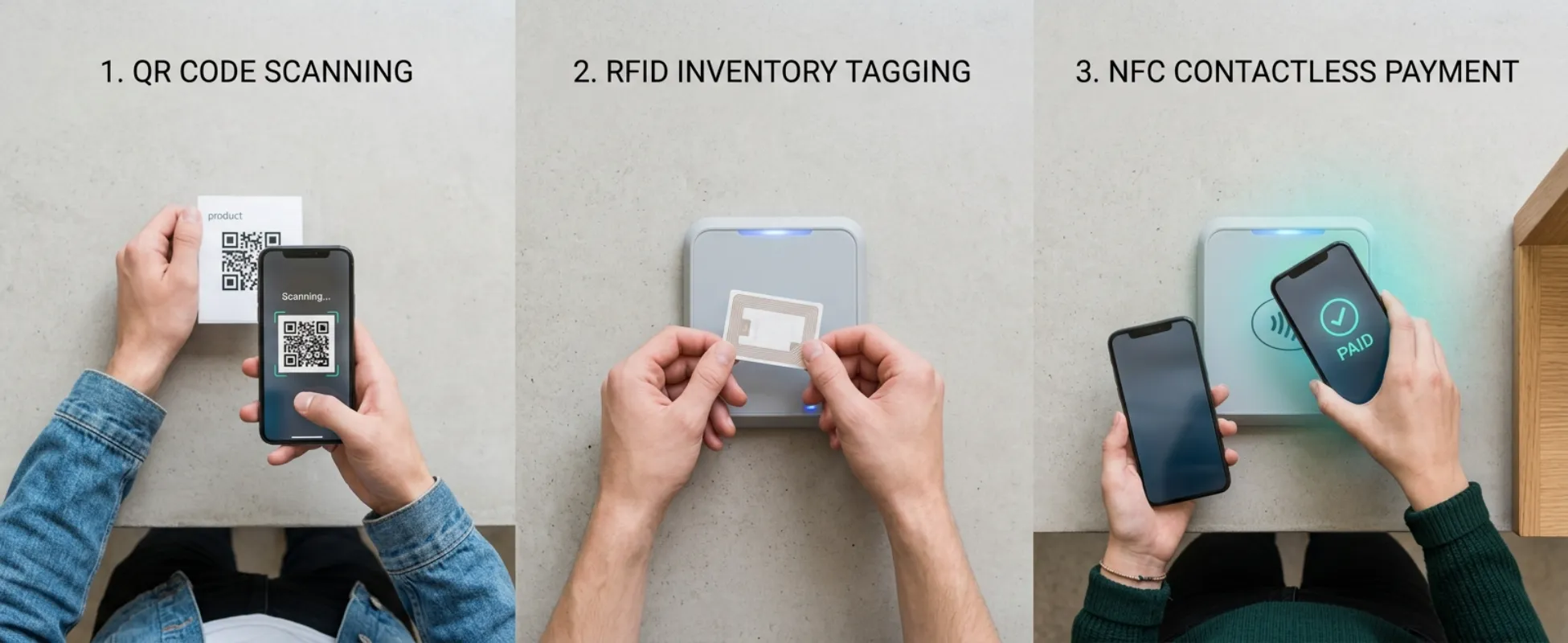 Comparativa entre RFID, NFC y código QR